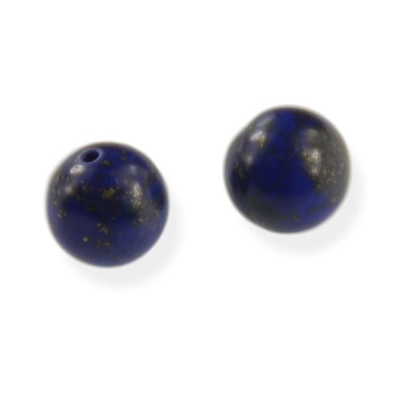 2 stk. anborede Lapis Lazuli perler